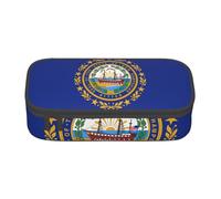 BBEXJIGY New Hampshire State Flag Print Grande capacité Sac de rangement de maquillage cosmétique : conçu pour crayons à sourcils, noir, One Size