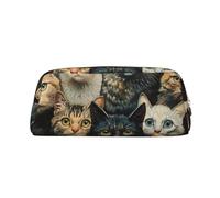 BBEXJIGY Pochette de rangement polyvalente avec imprimé chat - Sac de maquillage - Pour voyage, bureau, petits articles, doré, One Size