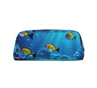 BBEXJIGY Pochette de rangement polyvalente avec imprimé paysage sous-marin tranquille, trousse de maquillage, sac de voyage pour le bureau et les petits articles, doré, One Size