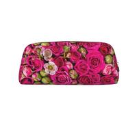 BBEXJIGY Pochette de rangement polyvalente avec imprimé roses en bourgeon, trousse de maquillage, sac de voyage ou de bureau pour petits objets, Argenté, One Size