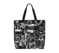 BBEXJIGY Retro Cool Camera Collection Sac fourre-tout portable pour femme - Grand shopping pour la plage, les voyages, la salle de sport | Sac à main d'été