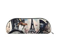 BBEXJIGY Romantique Paris Tour Eiffel Bycicle Imprimer Élégant Mini Sac de Rangement pour Crayon à Sourcils et Minuscules Essentiels, doré, One Size
