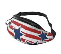 BBEXJIGY Sac banane multifonction avec imprimé drapeau à rayures et étoiles rouges et blanches, votre bon compagnon pour la randonnée, les voyages et la course à pied, noir, One Size