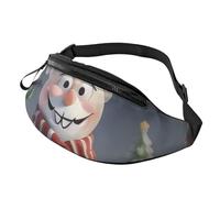 BBEXJIGY Sac banane multifonction avec imprimé Père Noël, bonhomme de neige et arbre - Votre bon compagnon pour la randonnée, les voyages, la course à pied, noir, One Size