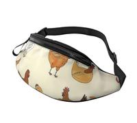 BBEXJIGY Sac banane multifonction imprimé « A Brood of Chickens » - Votre bon compagnon pour la randonnée, les voyages et la course à pied, noir, One Size