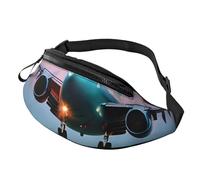 BBEXJIGY Sac banane multifonction imprimé avion en lumière du soir - Votre bon compagnon pour la randonnée, les voyages et la course à pied, noir, One Size