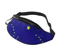 BBEXJIGY Sac banane multifonction imprimé drapeau de l'Alaska - Votre bon compagnon pour la randonnée, les voyages et la course à pied, noir, One Size