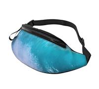 BBEXJIGY Sac banane multifonction imprimé vagues bleu océan - Votre bon compagnon pour la randonnée, les voyages et la course à pied, noir, One Size