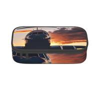 BBEXJIGY Sac de rangement de maquillage avion au coucher du soleil - Grande capacité - Conçu pour les crayons à sourcils, noir, One Size