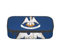 BBEXJIGY Sac de rangement de maquillage grande capacité avec drapeau de l'État de Louisiane : conçu pour les crayons à sourcils, noir, One Size