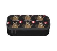 BBEXJIGY Sac de rangement de maquillage grande capacité imprimé castor : conçu pour crayons à sourcils, noir, One Size