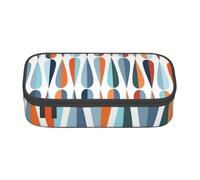 BBEXJIGY Sac de rangement de maquillage rétro moderne du milieu du siècle avec impression de formes en forme de goutte - Grande capacité : conçu pour les crayons à sourcils, noir, One Size