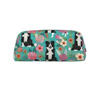 BBEXJIGY Sac de rangement polyvalent avec imprimé floral Border Collie pour le voyage, le bureau, les petits articles, Argenté, One Size