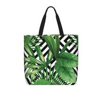 BBEXJIGY Sac fourre-tout portable pour femme avec imprimé feuilles tropicales - Grand sac de courses pour la plage, les voyages, la salle de sport | Sac à main d'été