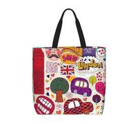BBEXJIGY Sac fourre-tout portable pour femme avec imprimé journal en anglais - Grand sac de courses pour la plage, les voyages, la salle de sport | Sac à main d'été