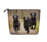 BBEXJIGY Trotting Trousse de maquillage à revêtement plat Motif empreintes de pattes Imitation lin, noir, One Size