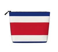 BBEXJIGY Trousse de maquillage élégante et pratique avec imprimé drapeau du Costa Rica - Imitation lin, noir, One Size