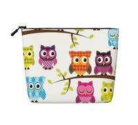 BBEXJIGY Trousse de maquillage élégante et pratique avec imprimé hiboux sur des branches d'arbre, noir, One Size