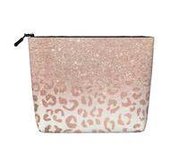 BBEXJIGY Trousse de maquillage élégante et pratique en imitation lin avec imprimé paillettes or rose, noir, One Size