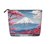 BBEXJIGY Trousse de maquillage imitation lin avec impression paysage du Japon Mount Fuji - Élégant et pratique - Pour cosmétiques, noir, One Size