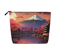BBEXJIGY Trousse de maquillage imitation lin avec impression paysage du Japon Mount Fuji - Élégant et pratique - Pour cosmétiques, noir, One Size