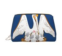 BBEXJIGY Trousse de toilette de voyage en cuir avec drapeau de l'État de Louisiane pour femme