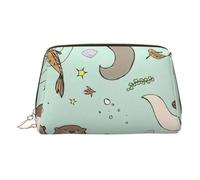 BBEXJIGY Trousse de toilette de voyage en cuir avec imprimé loutre mignonne pour femme