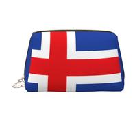 BBEXJIGY Trousse de toilette de voyage en cuir imprimé drapeau de l'Islande pour femme