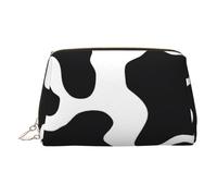 BBEXJIGY Trousse de toilette de voyage en cuir imprimé vache noire et blanche pour femme