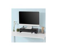 SoBuy Support Écran PC Rehausseur Ecran PC Bureau avec 2 Tiroirs et Rangement Support Moniteur Universel pour Ordinateur Portable ou Écran Noir 47x18x11cm BBF02-SCH