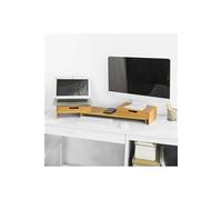 SoBuy BBF04-N Support de Moniteur Écran Ergonomique d'ordinateur Universal, Ordinateur Portable ou écran TV Réhausseur d'écran en Bambou avec Longueur et Angle Réglables