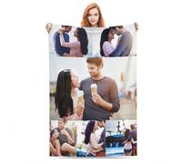 Bbflyper Couverture Personnalisée avec Photo Texte,Plaid Personnalisée Photo 1-8 Collages,Plaid Personnalisés pour Les Maris et Les Femmes,Anniversaire-6Photo,120x200cm