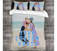 Bbflyper Parure de lit personnalisée 155 x 200cm,Housse de Couette et taie d'oreiller,Motif Photo personnalisée,Housse de Couette au Design Unique pour Amis,Couples,Enfants,Anniversaire