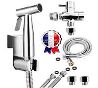 BbfStyle - Marque Française - Kit douchette WC pour l'hygiène intime - idéal pour les installations ayant une arrivée d'eau par tuyau rigide ou souple - Standard Français (3/8") - Métallique