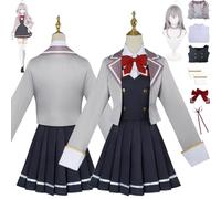 bbganlian Anime Alya Sometimes Hides Her Feelings in Russian Cosplay Costume Tenue Alisa Uniforme Ensemble Complet Halloween Fête Habiller avec Perruque Coiffe pour Femmes Filles (XXL)
