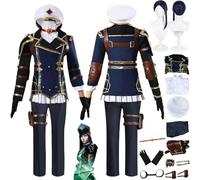 bbganlian Anime Arcane Saison 2 Caitlyn Cosplay Costume Tenue Jeu de Rôle Vi Uniforme Ensemble Complet Halloween Fête Carnaval Habiller avec Chapeau Perruque pour Femmes (S)