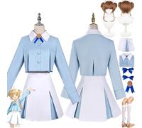 bbganlian Anime Cardcaptor Sakura Kinomoto Sakura Cosplay Costume Tenue Jeu de Rôle Uniforme Ensemble Complet Halloween Fête Carnaval Habiller avec Perruque Coiffe pour Femmes (M)