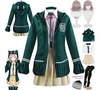 bbganlian Anime Danganronpa Nanami Chiaki Cosplay Costume Tenue Kokichi Oma Jeu de Rôle Uniforme Ensemble Complet Halloween Carnaval Fête Habiller avec Perruque pour Femmes (L)