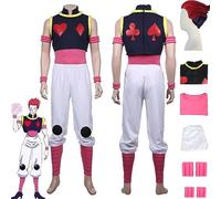 bbganlian Anime Hunter x Hunter Hisoka Cosplay Costume Tenue Kurapika Jeu de Rôle Uniforme Ensemble Complet Halloween Carnaval Fête Habiller avec Perruque pour Hommes (M)