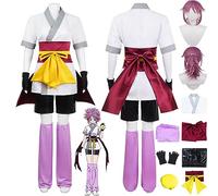 bbganlian Anime Hunter x Hunter Machi Komacine Cosplay Costume Tenue Kurapika Jeu de Rôle Uniforme Ensemble Complet Halloween Carnaval Fête Habiller avec Perruque pour Femmes (XXL)