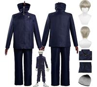 bbganlian Anime Jujutsu Kaisen Inumaki Toge Cosplay Costume Tenue Itadori Yuji Jeu de Rôle Uniforme Ensemble Complet Halloween Carnaval Fête Habiller avec Perruque pour Hommes (XL)