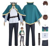 bbganlian Anime KonoSuba God's Blessing On This Wonderful World Cosplay Costume Tenue Satou Kazuma Uniforme Ensemble Complet Halloween Carnaval Habiller avec Perruque pour Hommes (L)