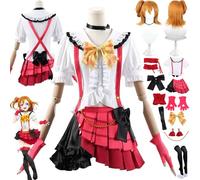 bbganlian Anime LoveLive Honoka Kousaka Cosplay Costume Tenue Sonoda Umi Jeu de Rôle Uniforme Ensemble Complet Halloween Fête Carnaval Habiller avec Perruque Coiffe pour Femmes (M)