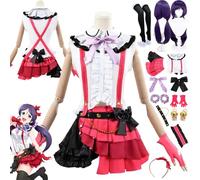 bbganlian Anime LoveLive Nozomi Tojo Cosplay Costume Tenue Honoka Kosaka Jeu de Rôle Uniforme Ensemble Complet Halloween Fête Carnaval Habiller avec Perruque Coiffe pour Femmes (M)