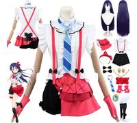 bbganlian Anime LoveLive Sonoda Umi Cosplay Costume Tenue Kosaka Honoka Jeu de Rôle Uniforme Ensemble Complet Halloween Fête Carnaval Habiller avec Perruque Coiffe pour Femmes (L)
