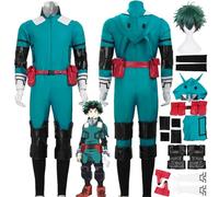 bbganlian Anime My Hero Academia Midoriya Izuku Cosplay Costume Tenue Keigo Takami Jeu de Rôle Uniforme Ensemble Complet Halloween Fête Carnaval Habiller avec Perruque pour Hommes (XL)