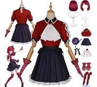 bbganlian Anime Oshi No Ko Arima Kana Cosplay Costume Tenue Hoshino Rubii Jeu de Rôle Uniforme Ensemble Complet Halloween Carnaval Fête Habiller avec Perruque Chapeau pour Femmes (XS)