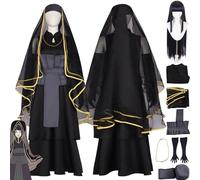 bbganlian Anime Personnage Hyuga Hinata Cosplay Costume Tenue Noir Uniforme Ensemble Complet Halloween Carnaval Fête Habiller avec Perruque Chapeau Collier pour Femmes Filles (M)