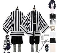 bbganlian Anime Personnage Iguro Obanai Cosplay Costume Tenue Kochou Shinobu Jeu de Rôle Uniforme Ensemble Complet Halloween Fête Carnaval Habiller avec Perruque pour Hommes (M)