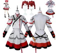 bbganlian Anime Personnage Kasane Teto Cosplay Costume Tenue H'atsune M'iku Jeu de Rôle Uniforme Ensemble Complet Halloween Fête Carnaval Habiller avec Perruque pour Femmes (S)